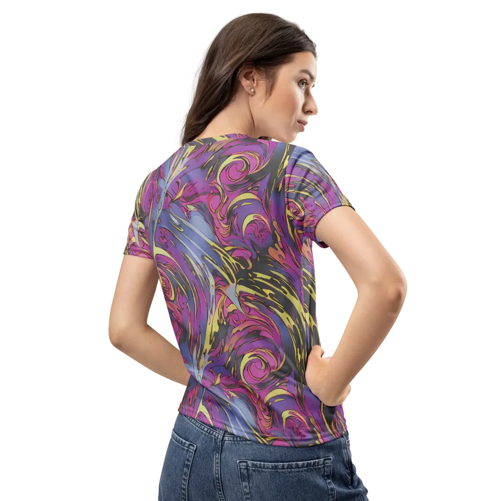 Psychedelic Surge on Women's Crew Neck T-Shirt — Back