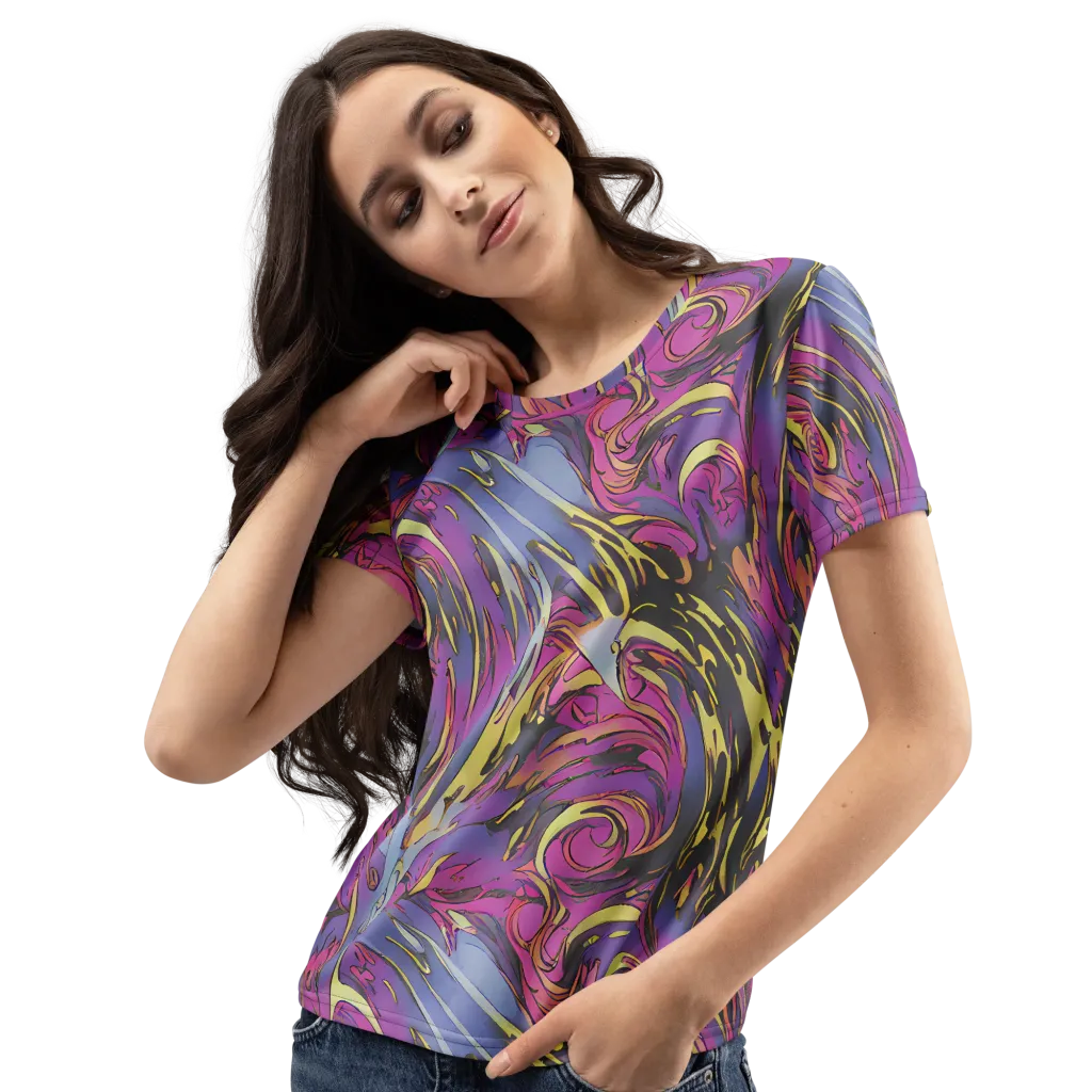 Psychedelic Surge on Women's Crew Neck T-Shirt — Left Front
