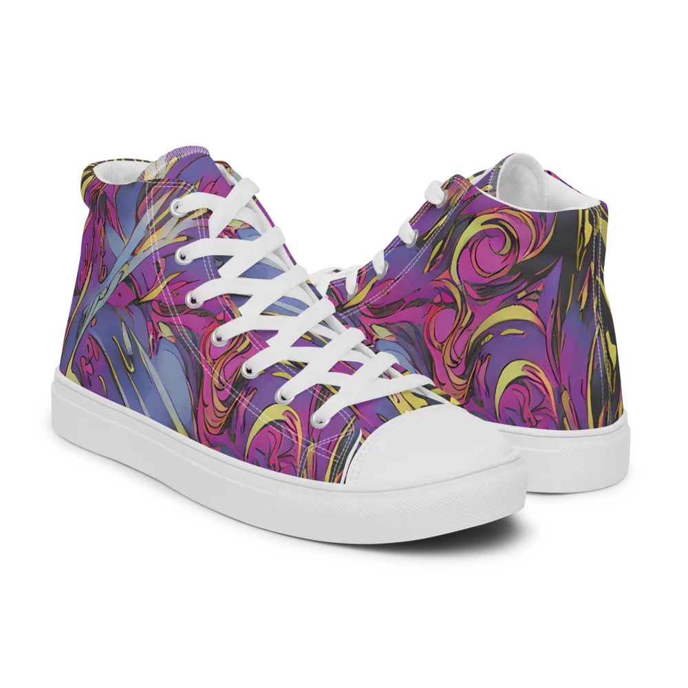 Psychedelic Surge on Women's High Top Canvas Shoes — Right