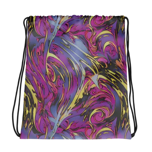 Psychedelic Surge on a Drawstring Bag