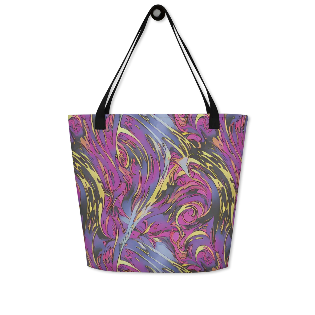 Psychedelic Surge on Large Tote Bag W/ Pocket — Front
