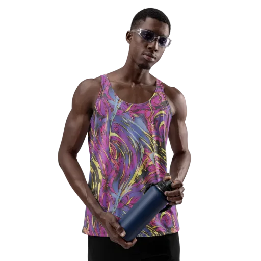 Psychedelic Surge on a Men's Tank Top