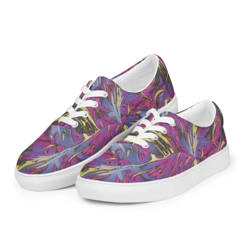 Psychedelic Surge on a Men's Lace-Up Canvas Shoes