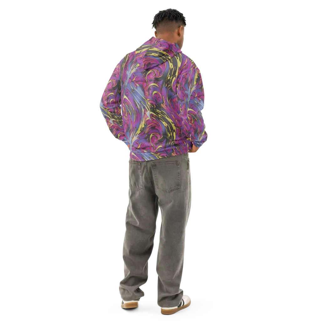 Psychedelic Surge on Cotton Hoodie — Back