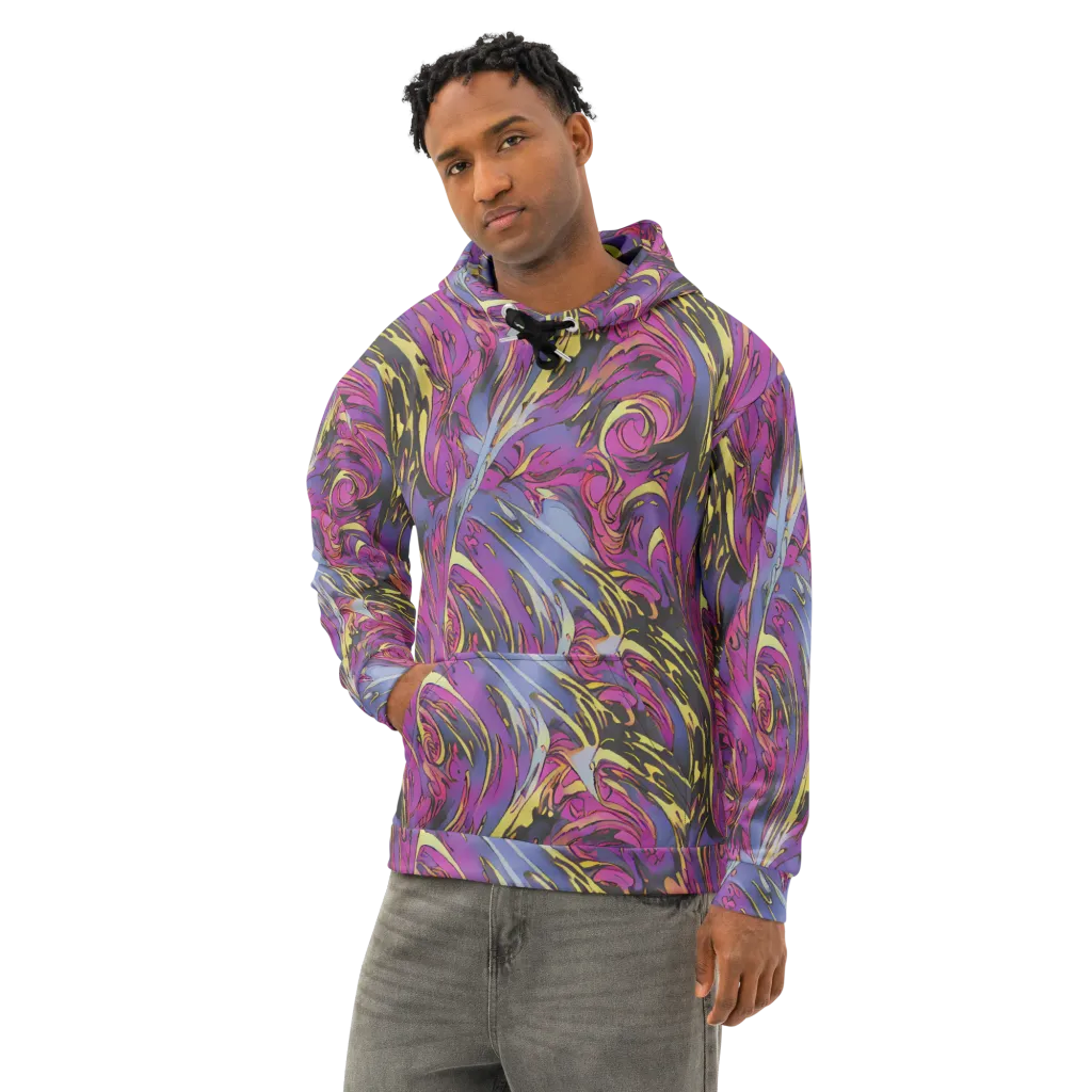 Psychedelic Surge on Cotton Hoodie — Left Front