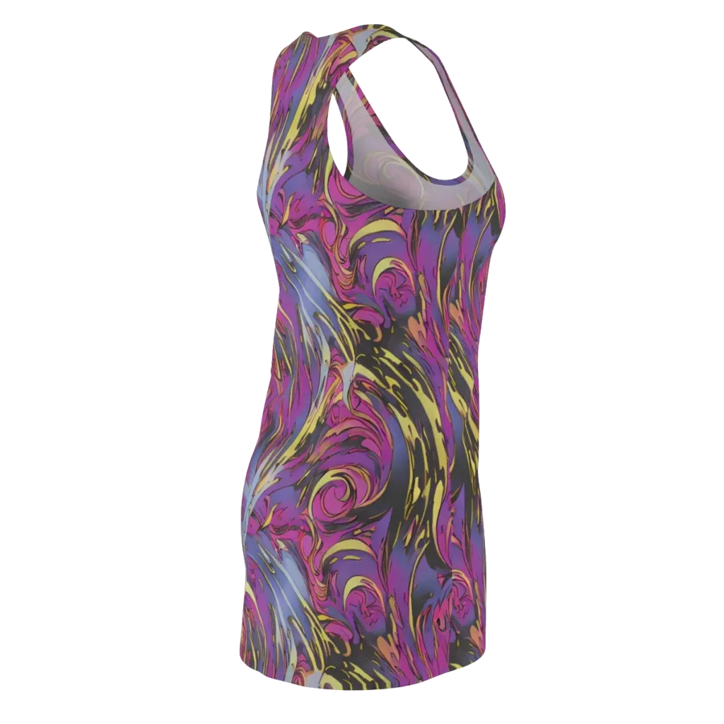 Psychedelic Surge on Racerback Dress — Back Side