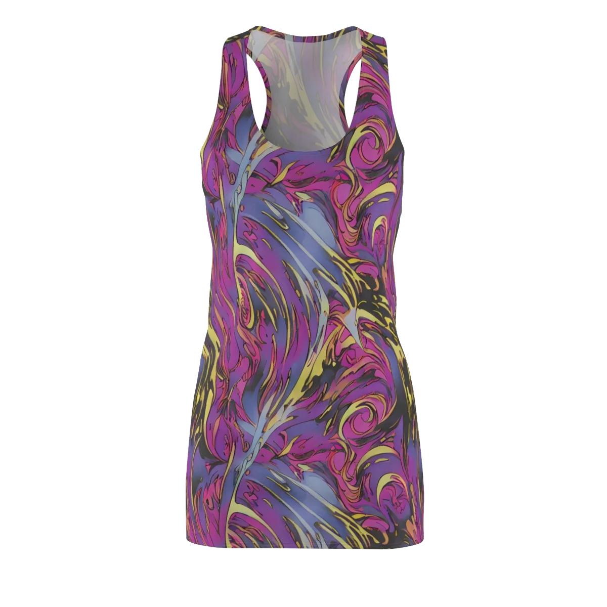 Psychedelic Surge on Racerback Dress — Front