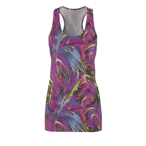 Psychedelic Surge on a Racerback Dress