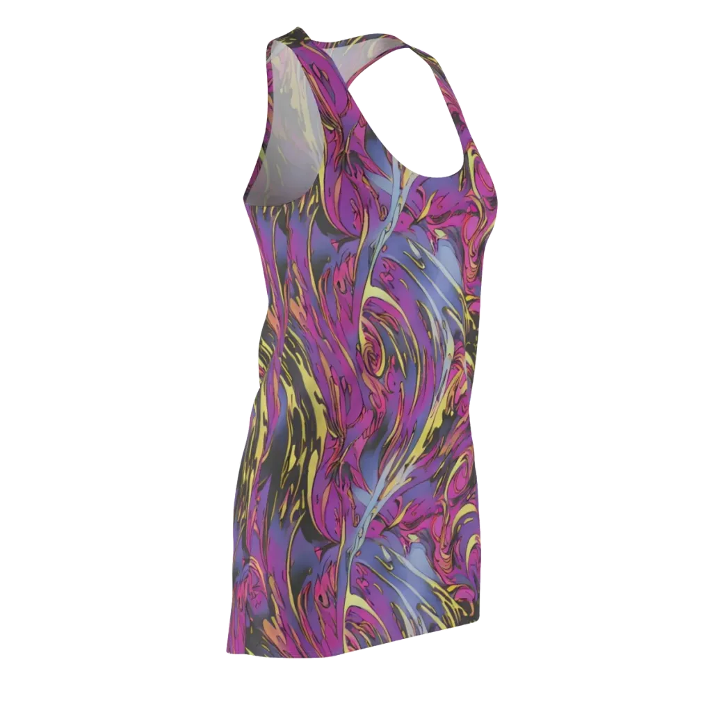 Psychedelic Surge on Racerback Dress — Front Side