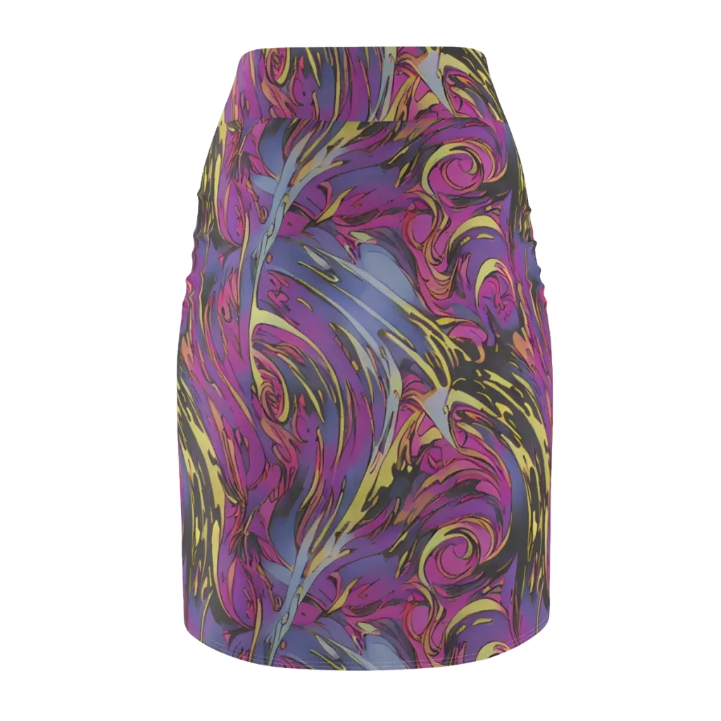 Psychedelic Surge on Pencil Skirt — Back
