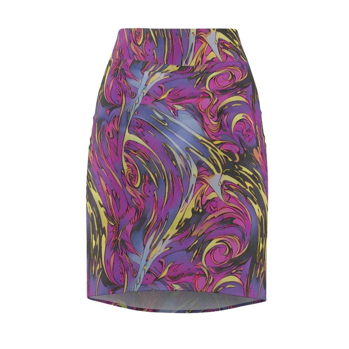 Psychedelic Surge on Pencil Skirt — Front