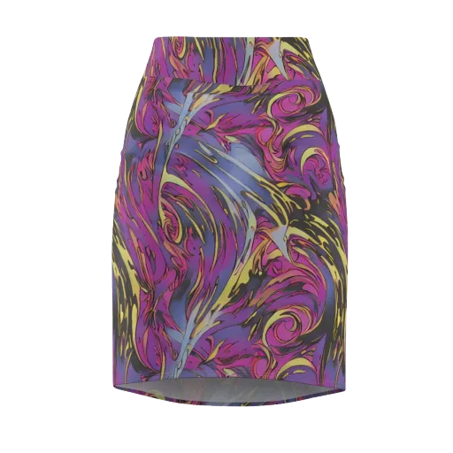 Psychedelic Surge on a Pencil Skirt