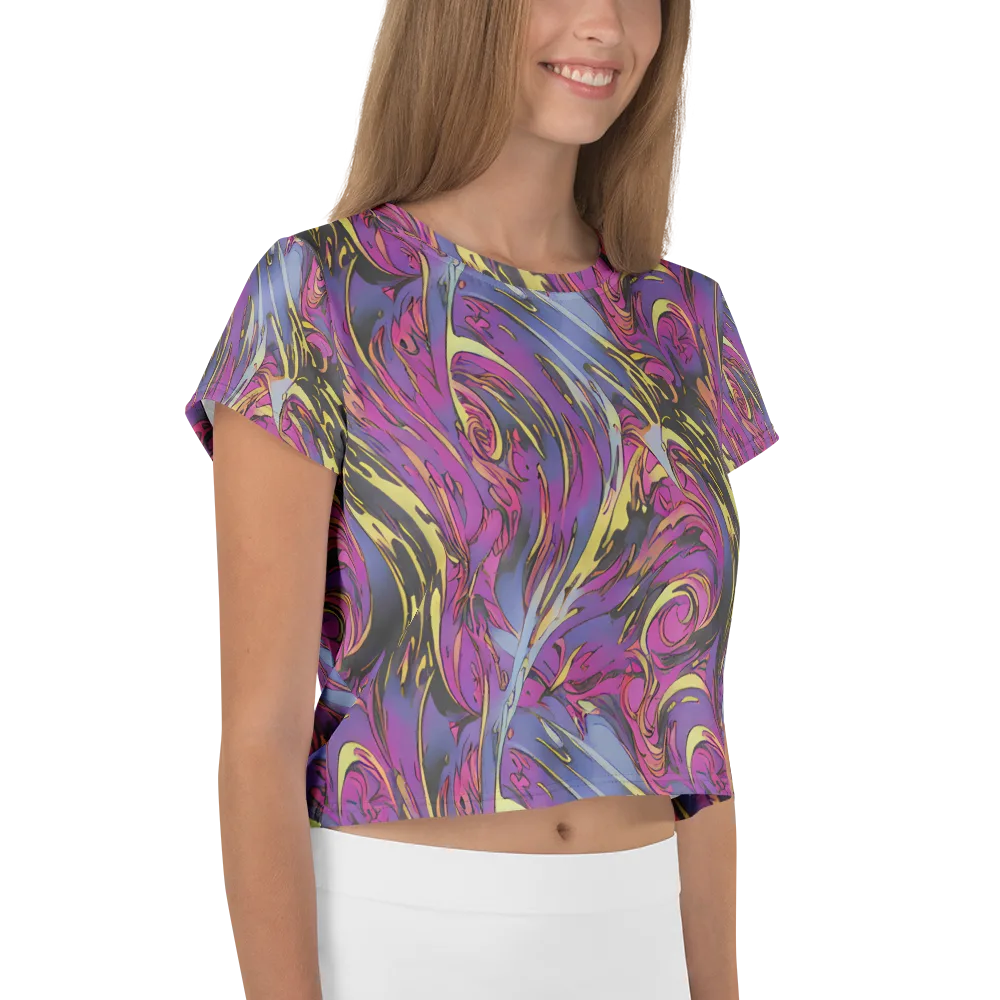 Psychedelic Surge on Crop Tee — Right