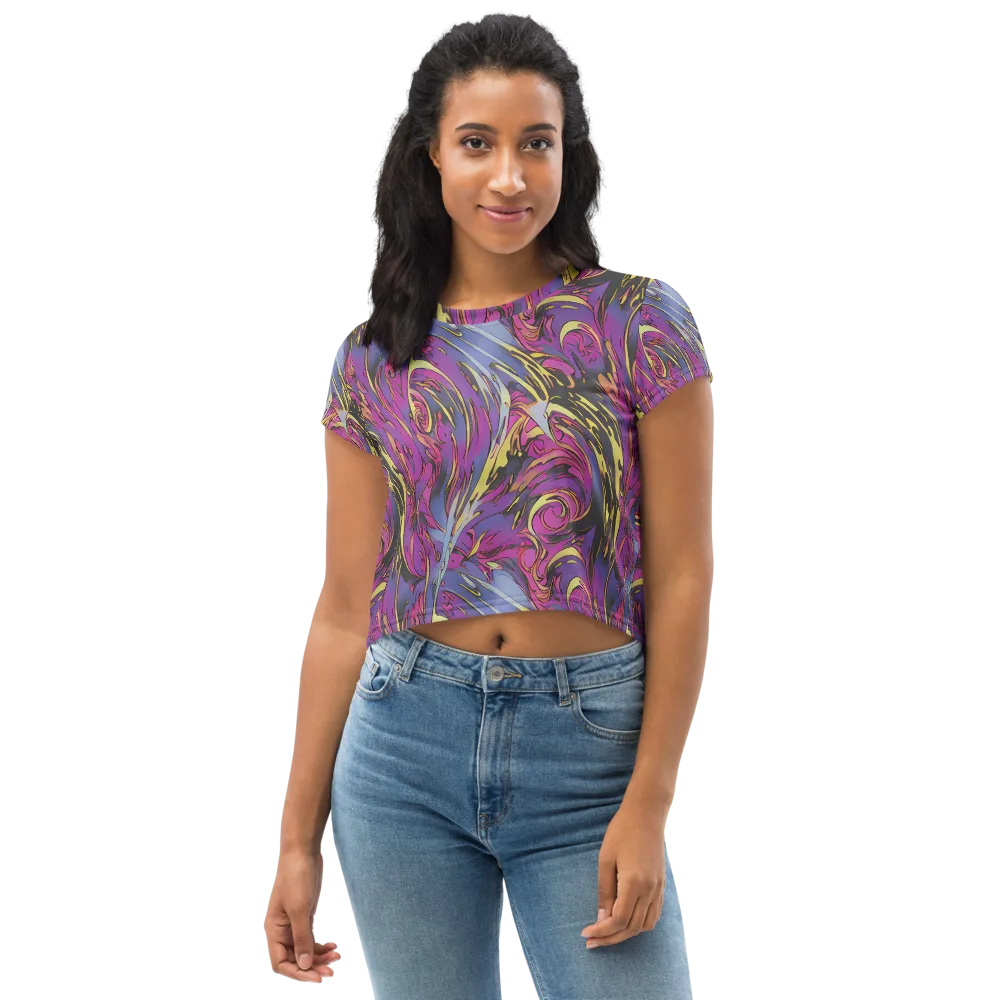 Psychedelic Surge on Crop Tee — Front
