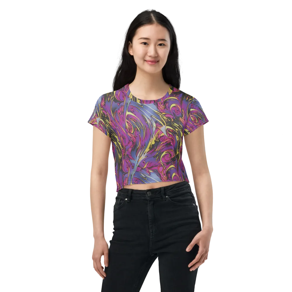 Psychedelic Surge on Crop Tee — Front