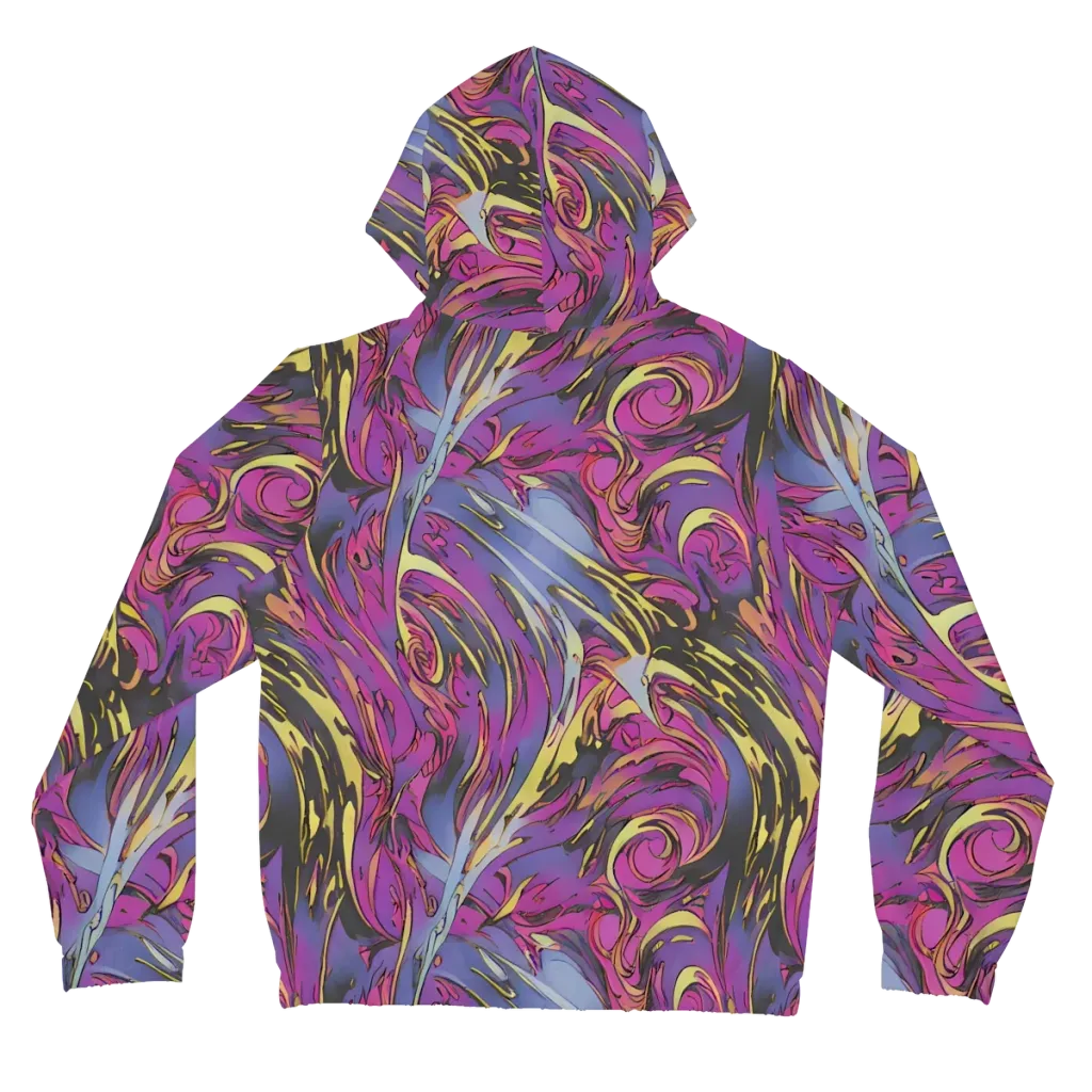 Psychedelic Surge on Women's Full-Zip Hoodie — Back