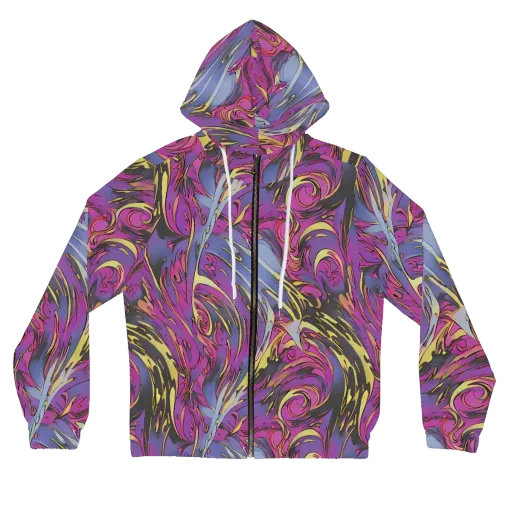 Psychedelic Surge on a Women's Full-Zip Hoodie