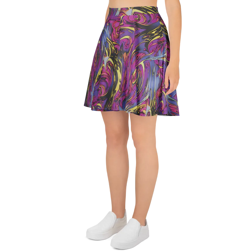 Psychedelic Surge on Skater Skirt — Left