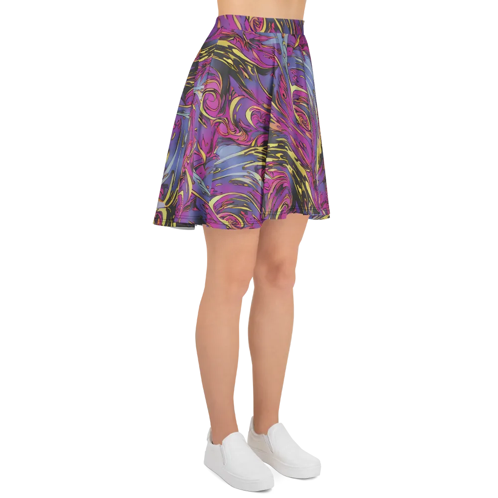 Psychedelic Surge on Skater Skirt — Right