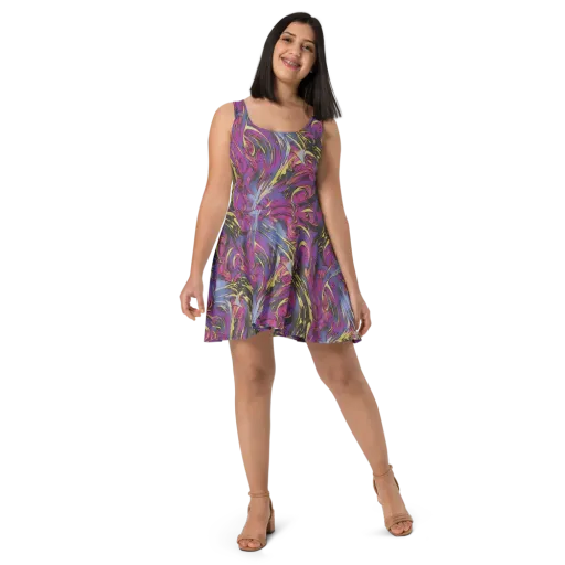 Psychedelic Surge on a Skater Dress