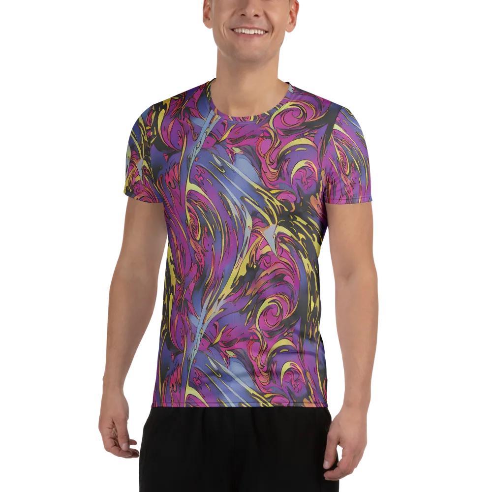 Psychedelic Surge on Men's Athletic T-Shirt — Front