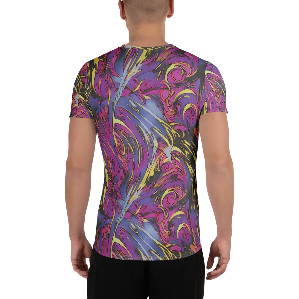 Psychedelic Surge on Men's Athletic T-Shirt — Back