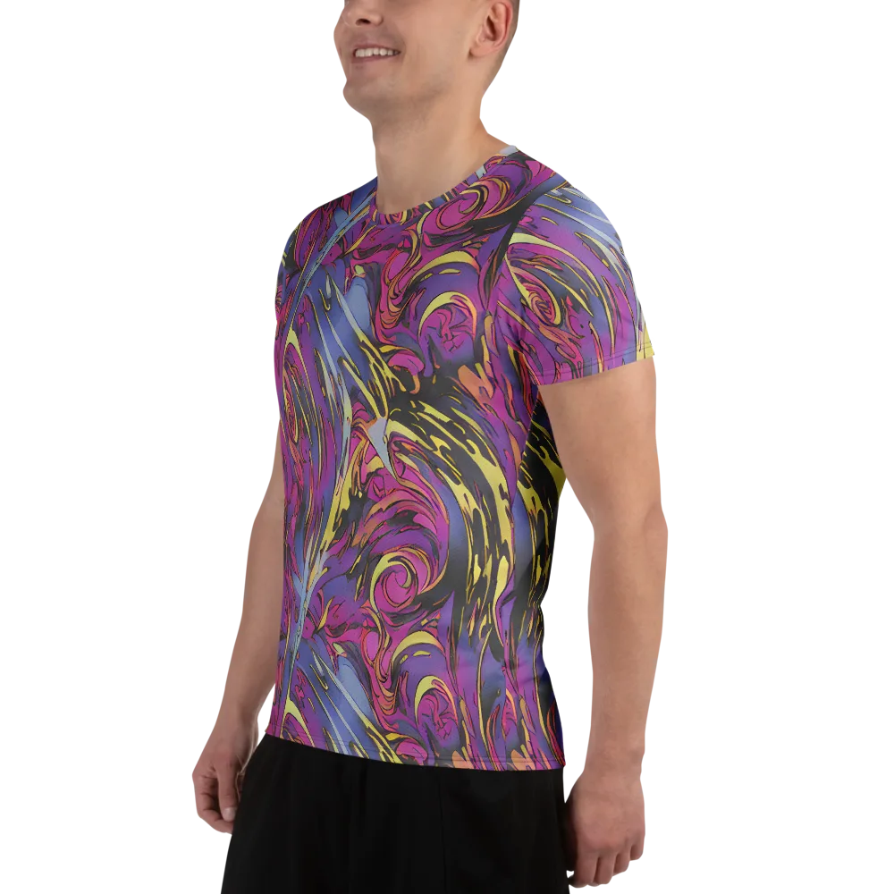 Psychedelic Surge on Men's Athletic T-Shirt — Left
