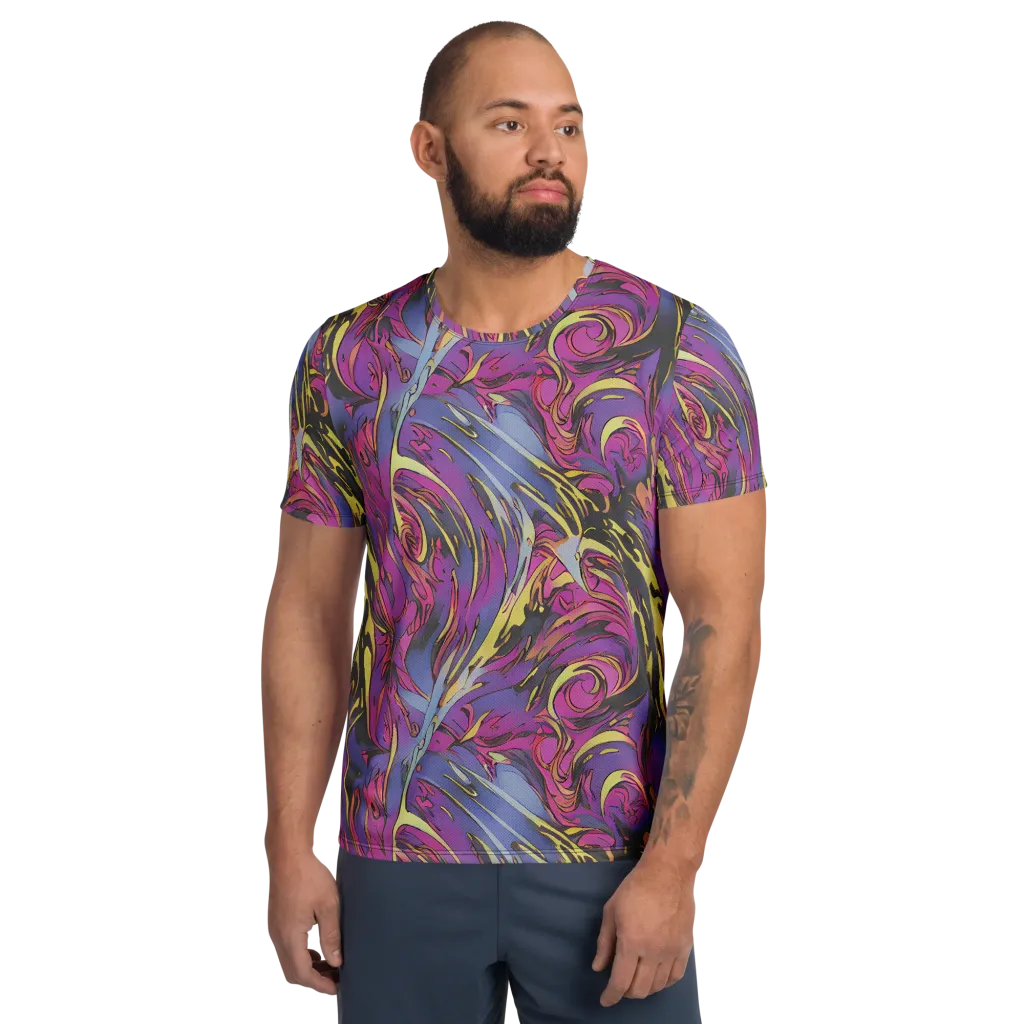Psychedelic Surge on Men's Athletic T-Shirt — Front