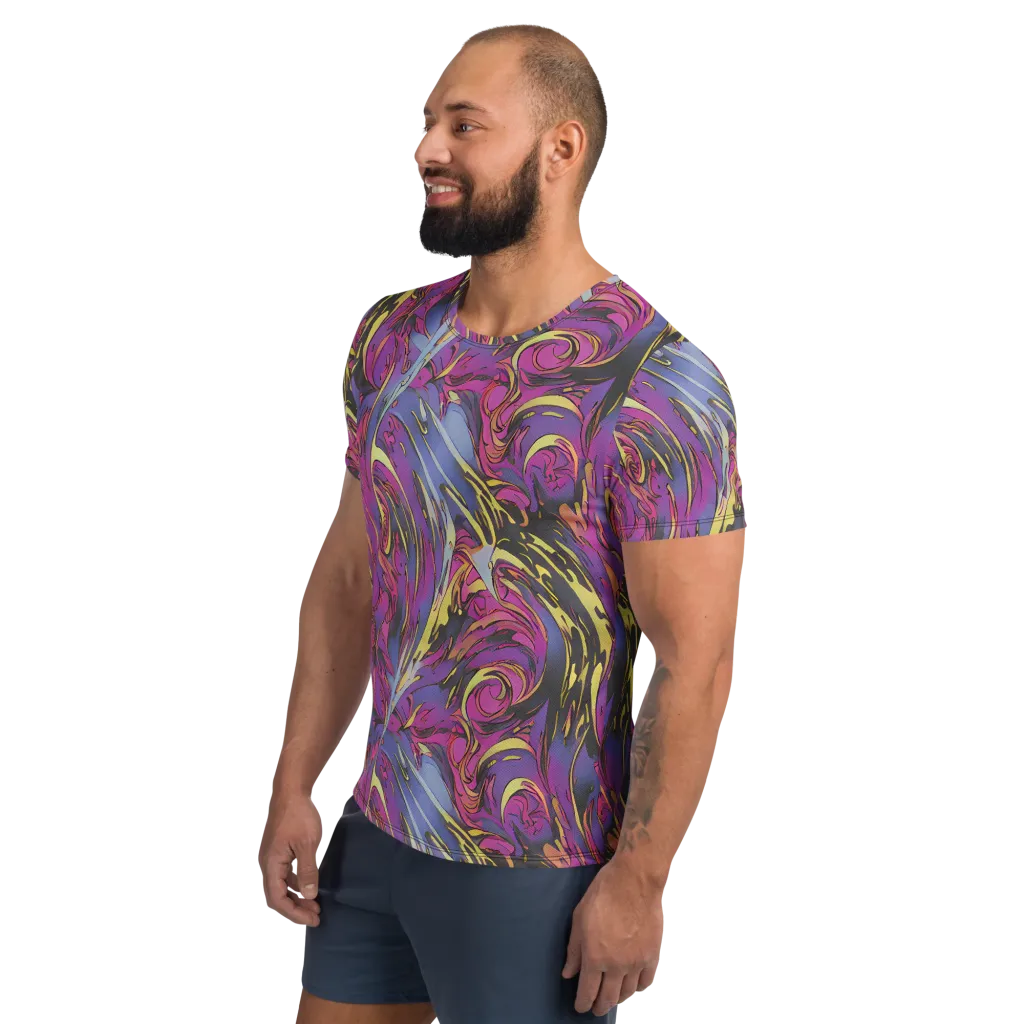 Psychedelic Surge on Men's Athletic T-Shirt — Left