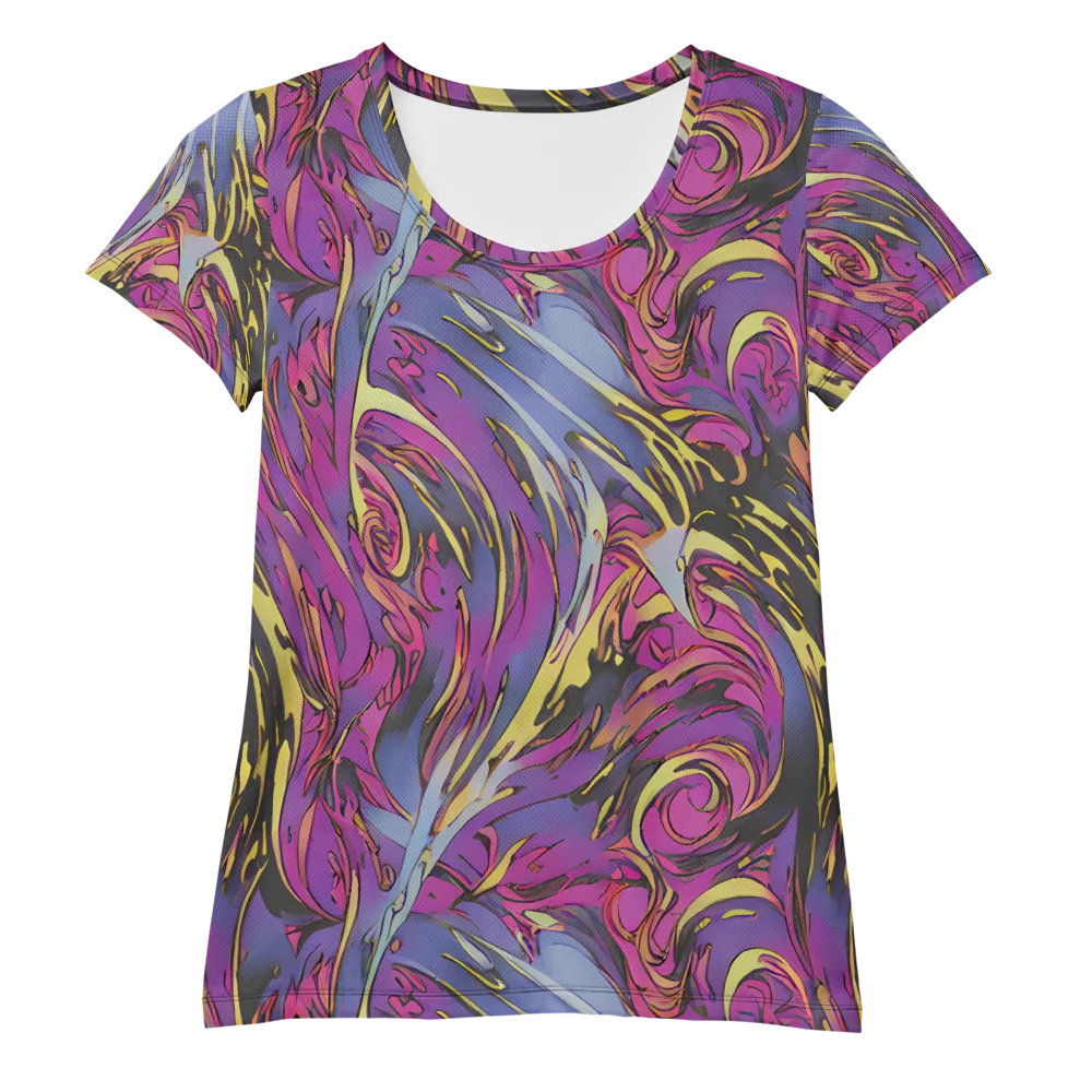 Psychedelic Surge on Women's Athletic T-Shirt — Front