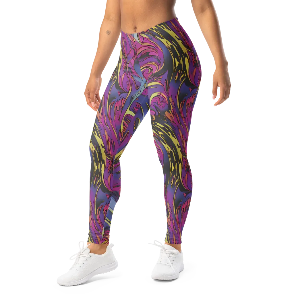 Psychedelic Surge on Leggings — Left Front