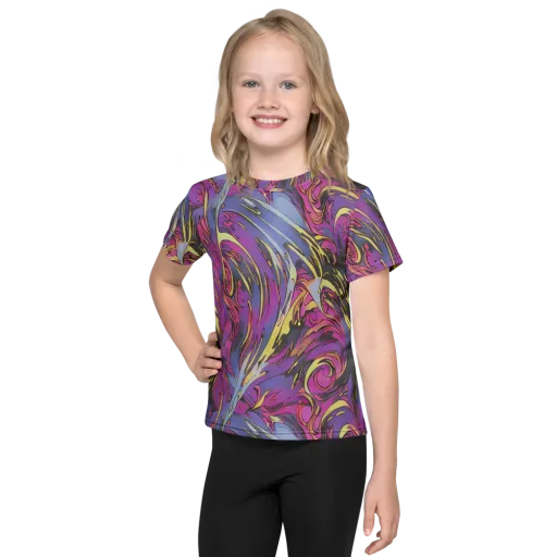 Psychedelic Surge on a Kids Crew Neck T-Shirt