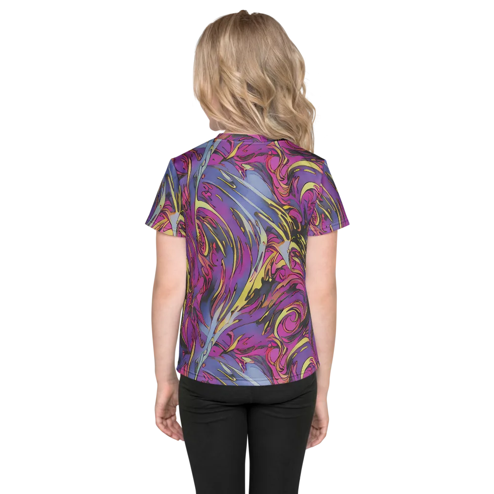 Psychedelic Surge on Kids Crew Neck T-Shirt — Back