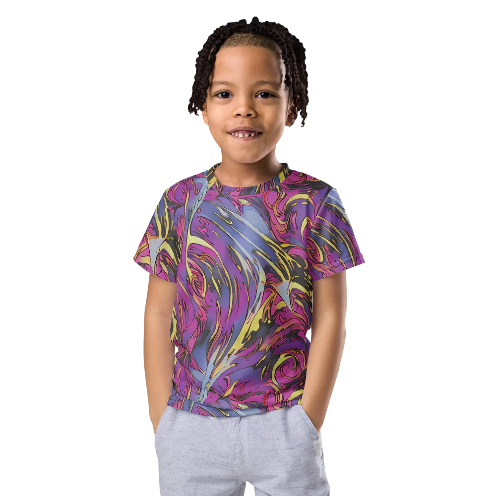 Psychedelic Surge on Kids Crew Neck T-Shirt — Front
