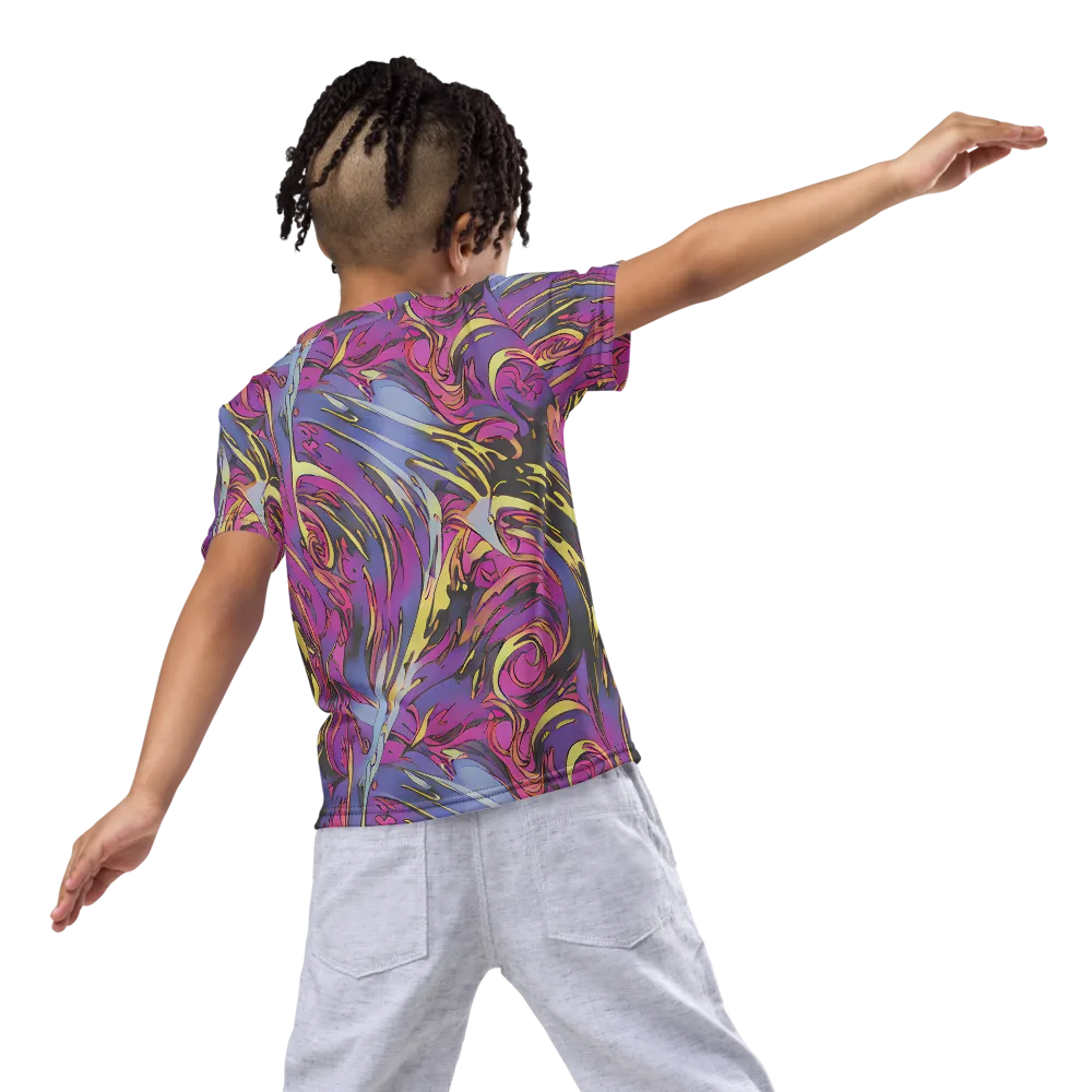Psychedelic Surge on Kids Crew Neck T-Shirt — Back