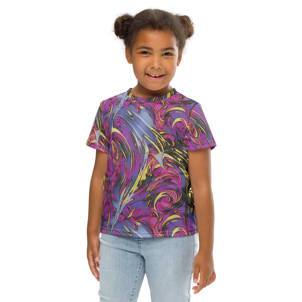 Psychedelic Surge on Kids Crew Neck T-Shirt — Front