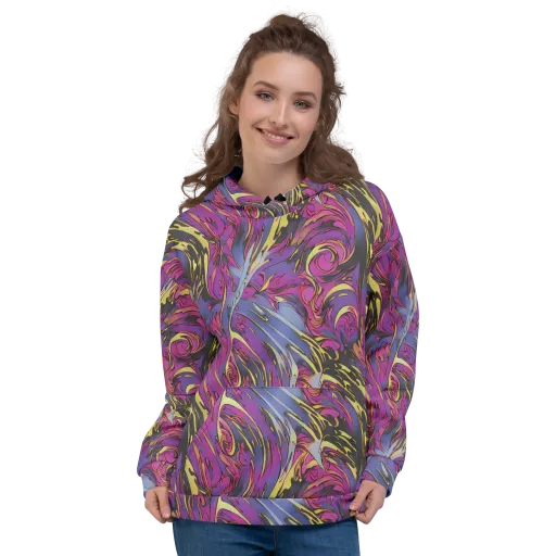 Psychedelic Surge on a Hoodie