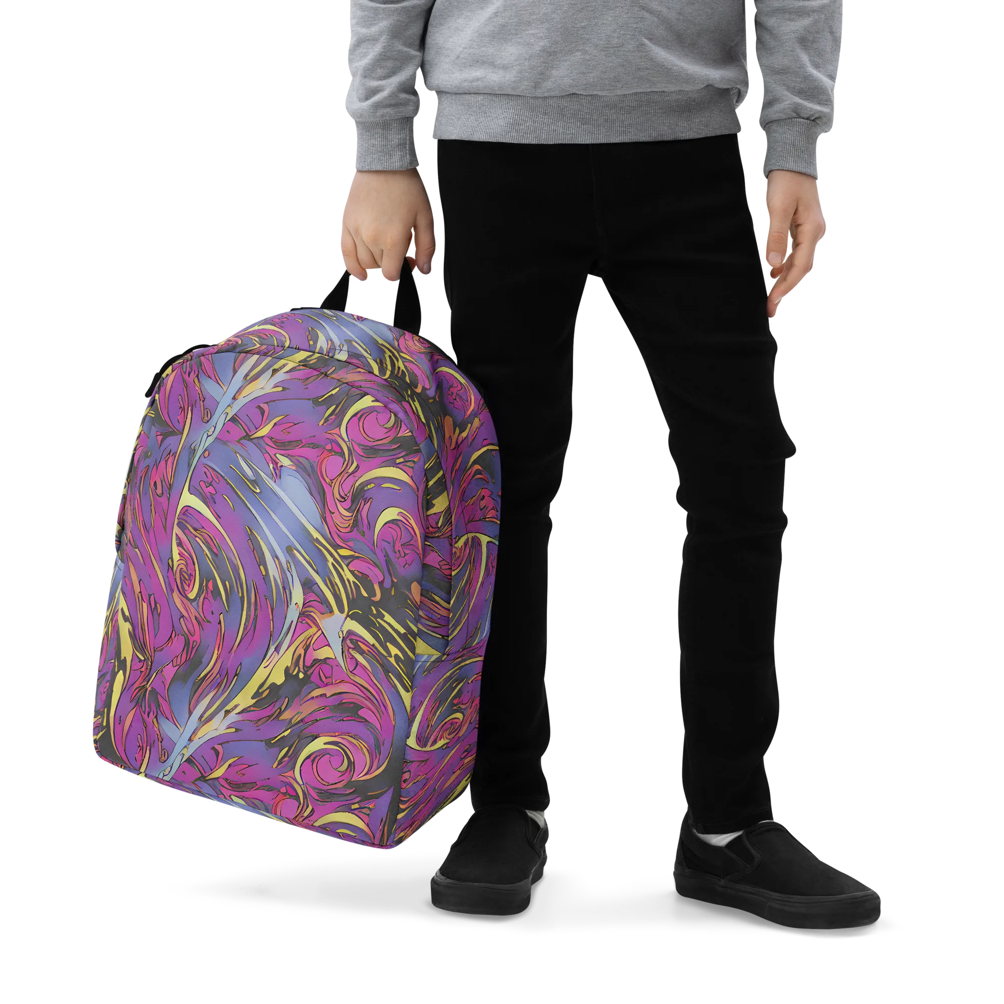 Psychedelic Surge on Minimalist Backpack — Zoomed-in