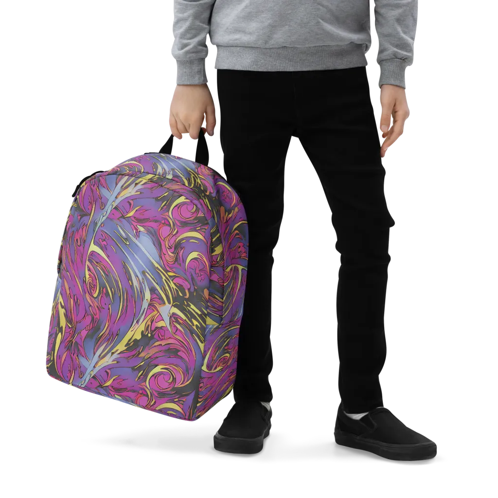 Psychedelic Surge on Minimalist Backpack — Zoomed-in