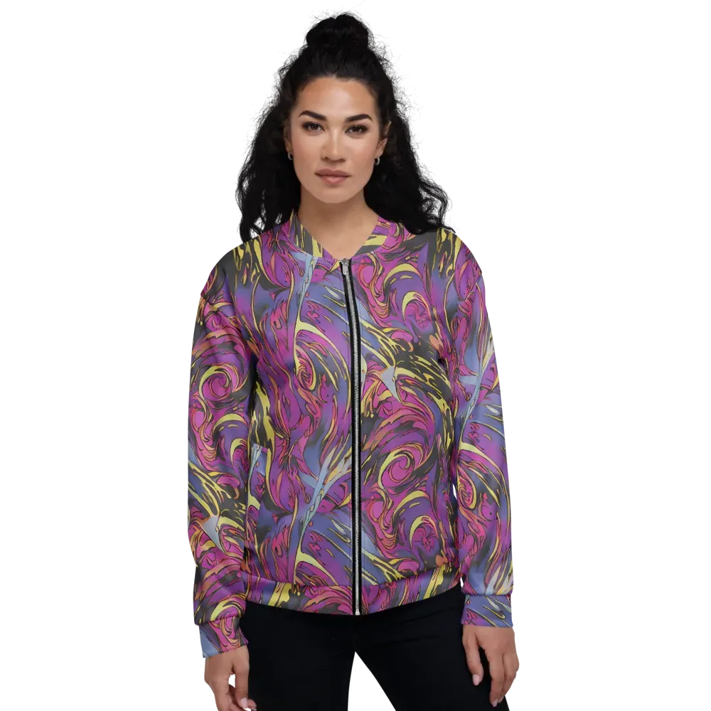 Psychedelic Surge on Bomber Jacket — Front