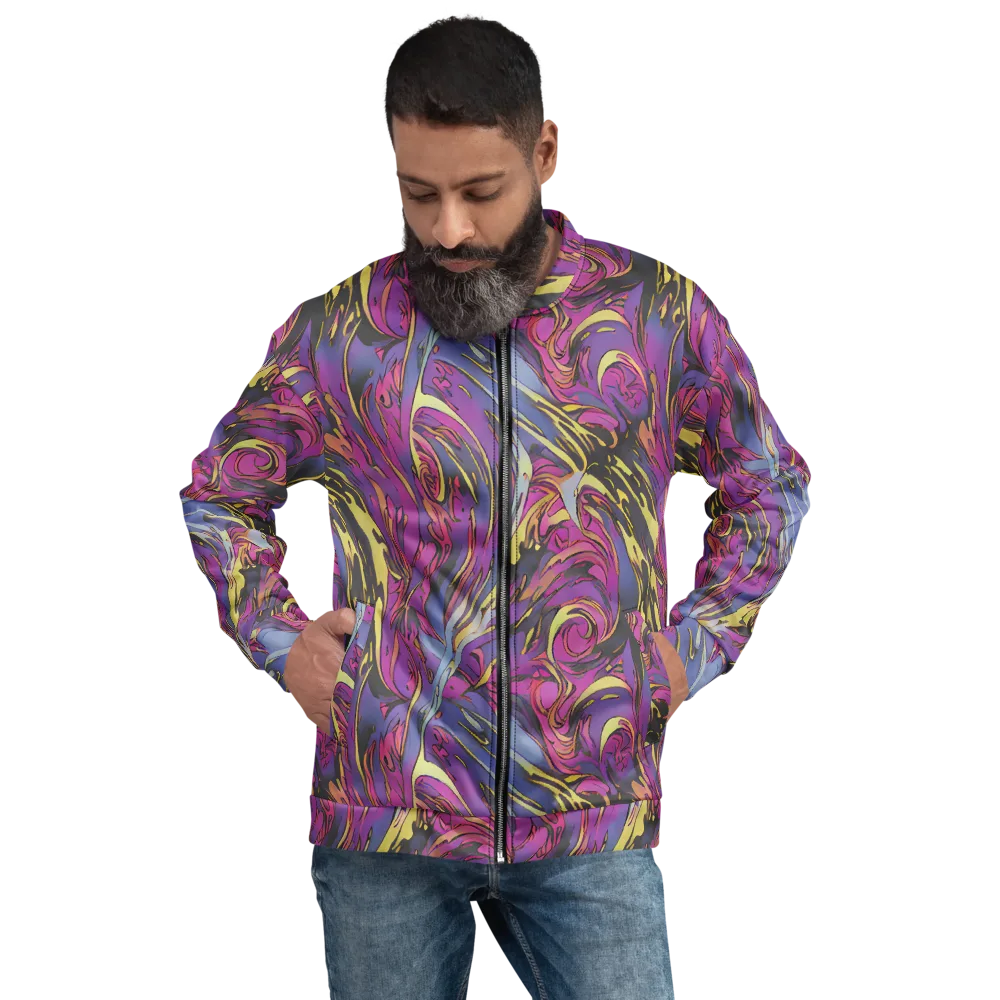 Psychedelic Surge on Bomber Jacket — Front