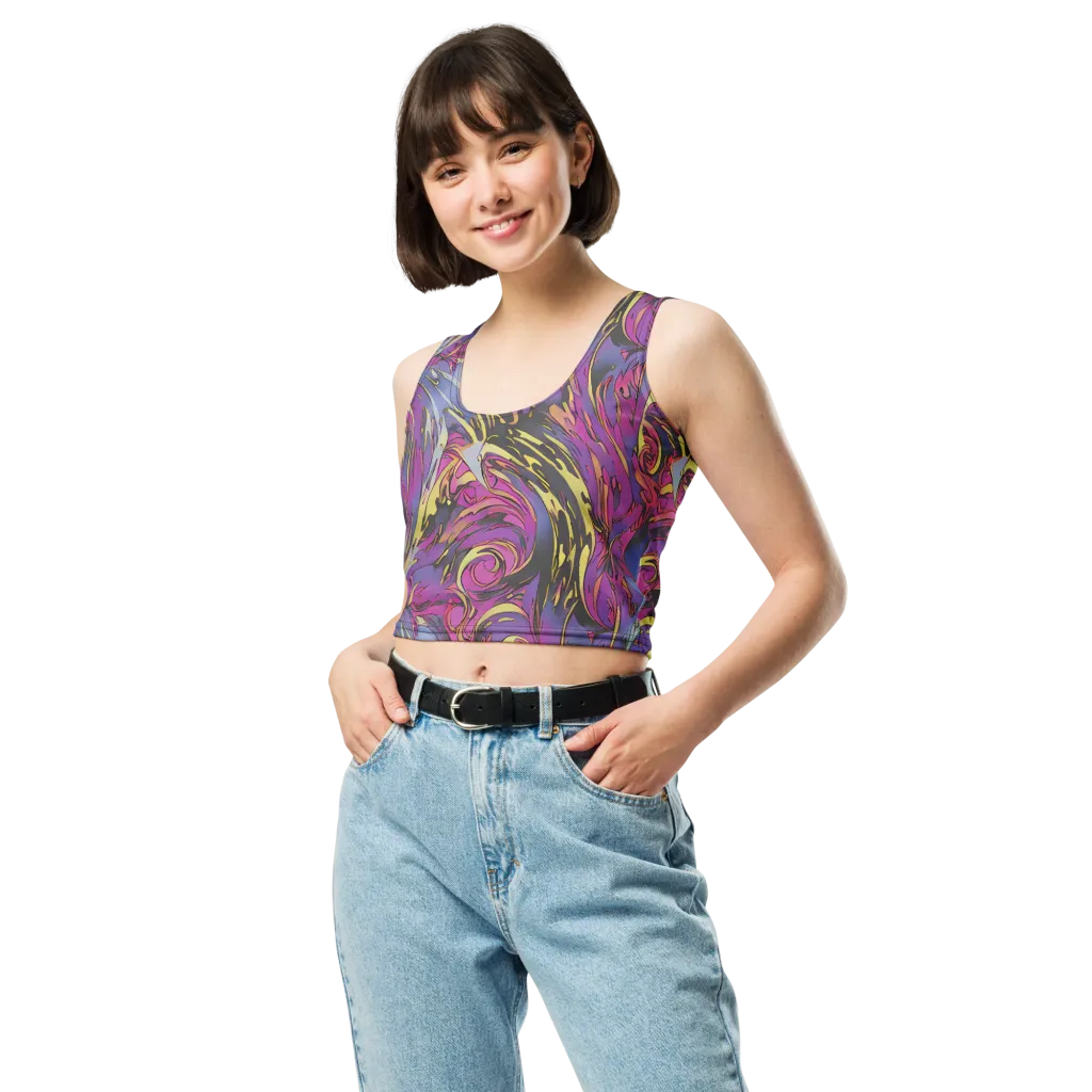 Psychedelic Surge on Crop Top — Front