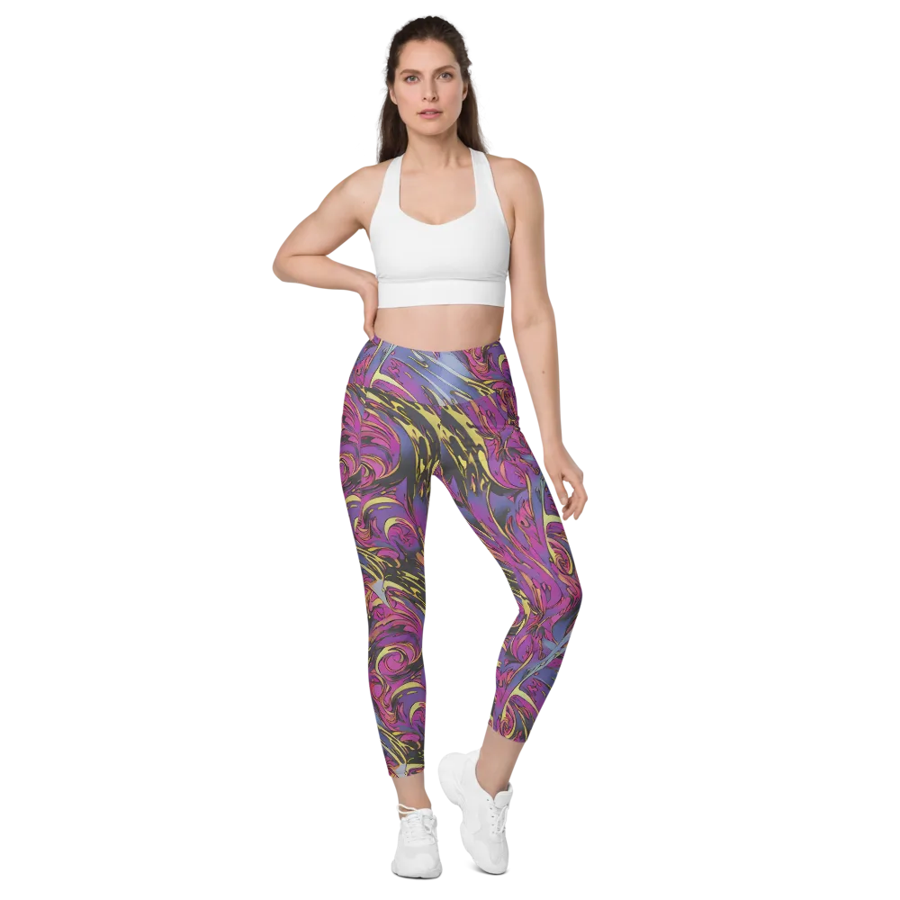 Psychedelic Surge on Leggings with Pockets — Front