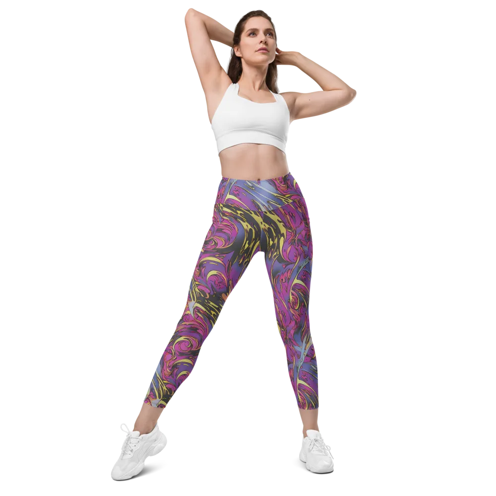 Psychedelic Surge on Leggings with Pockets — Front