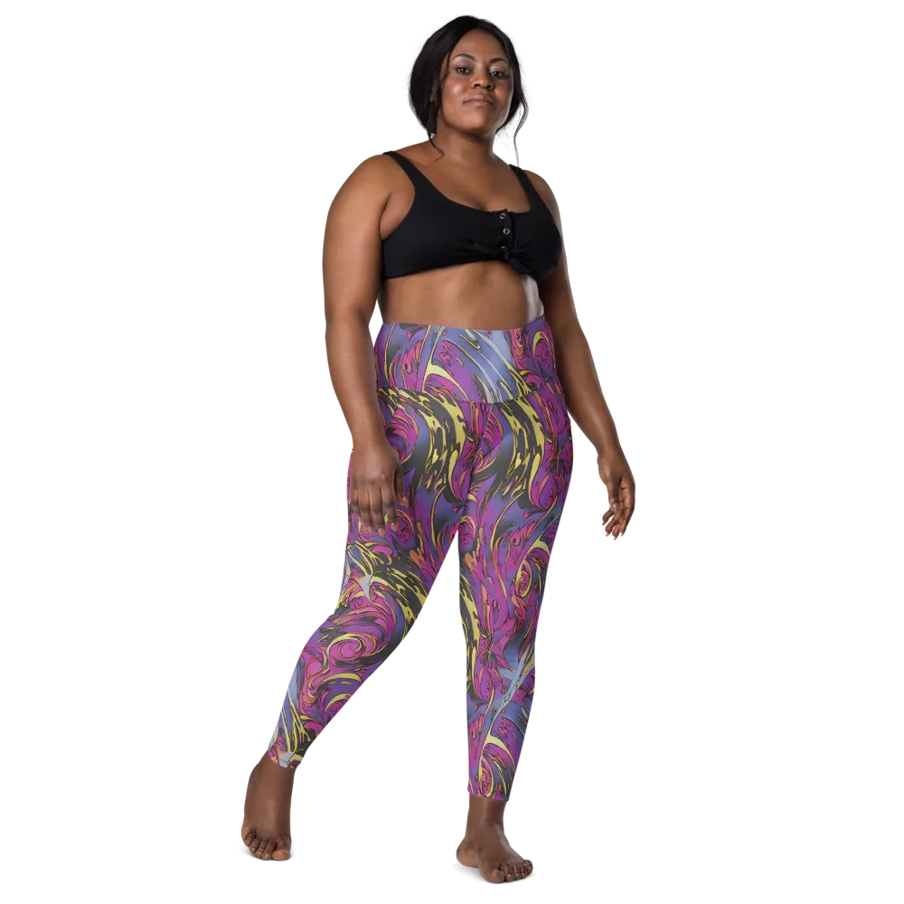 Psychedelic Surge on Leggings with Pockets — Front