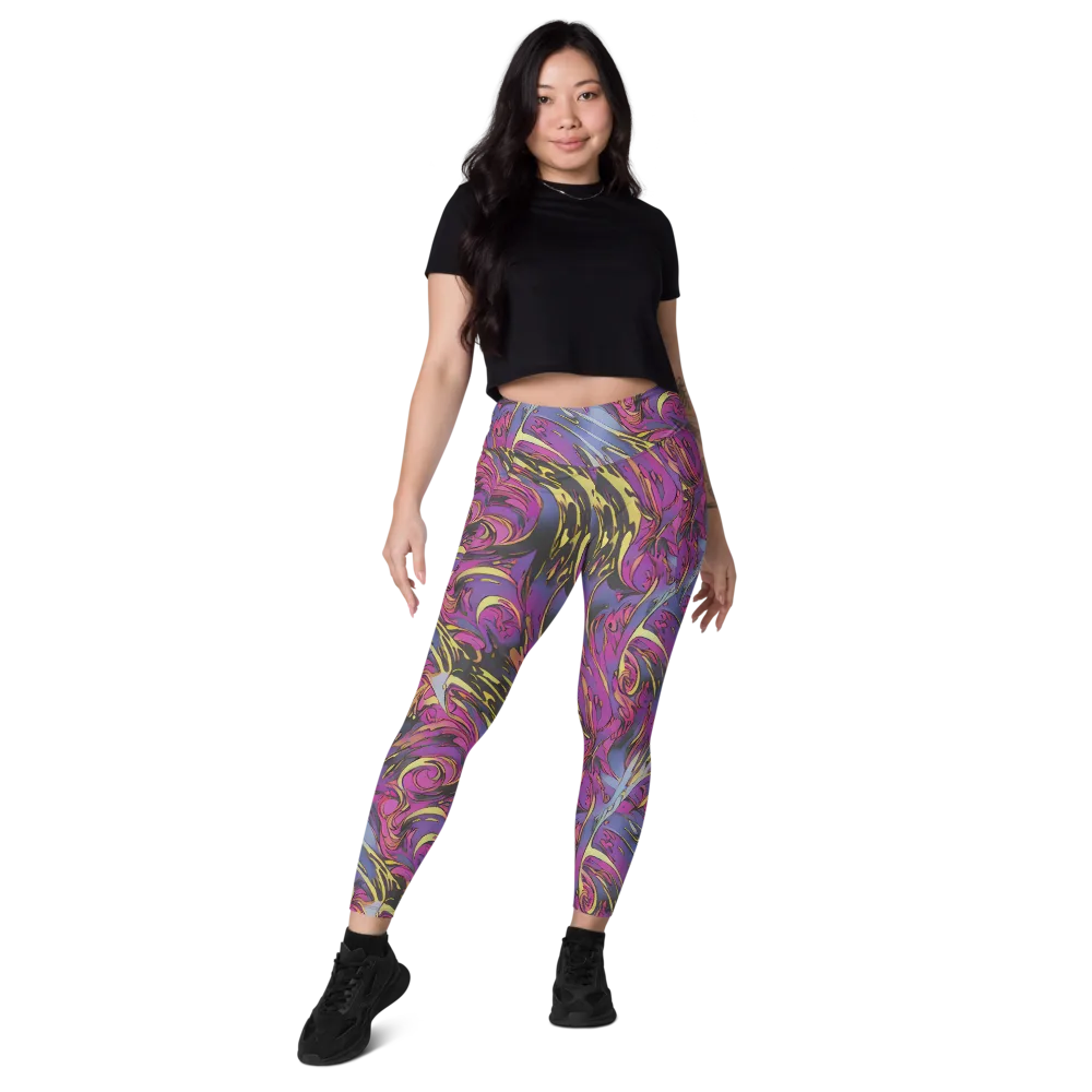 Psychedelic Surge on Leggings with Pockets — Front