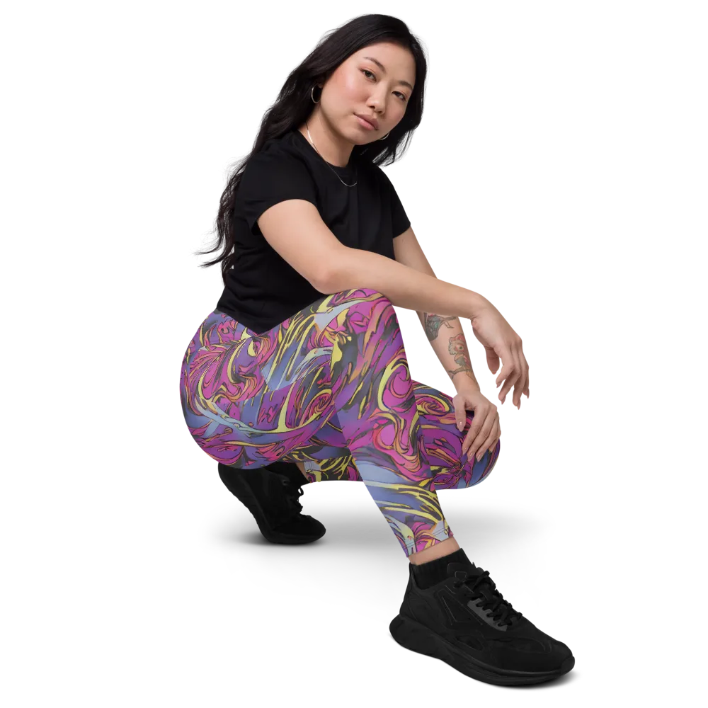 Psychedelic Surge on Leggings with Pockets — Right Front