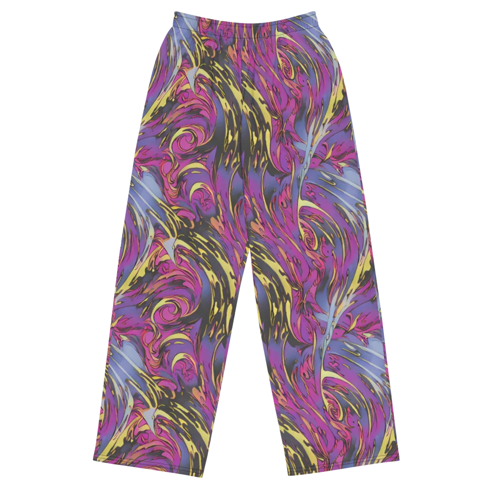 Psychedelic Surge on Wide-Leg Pants — Front
