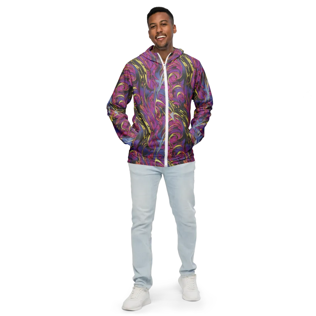 Psychedelic Surge on Men's Windbreaker — Front