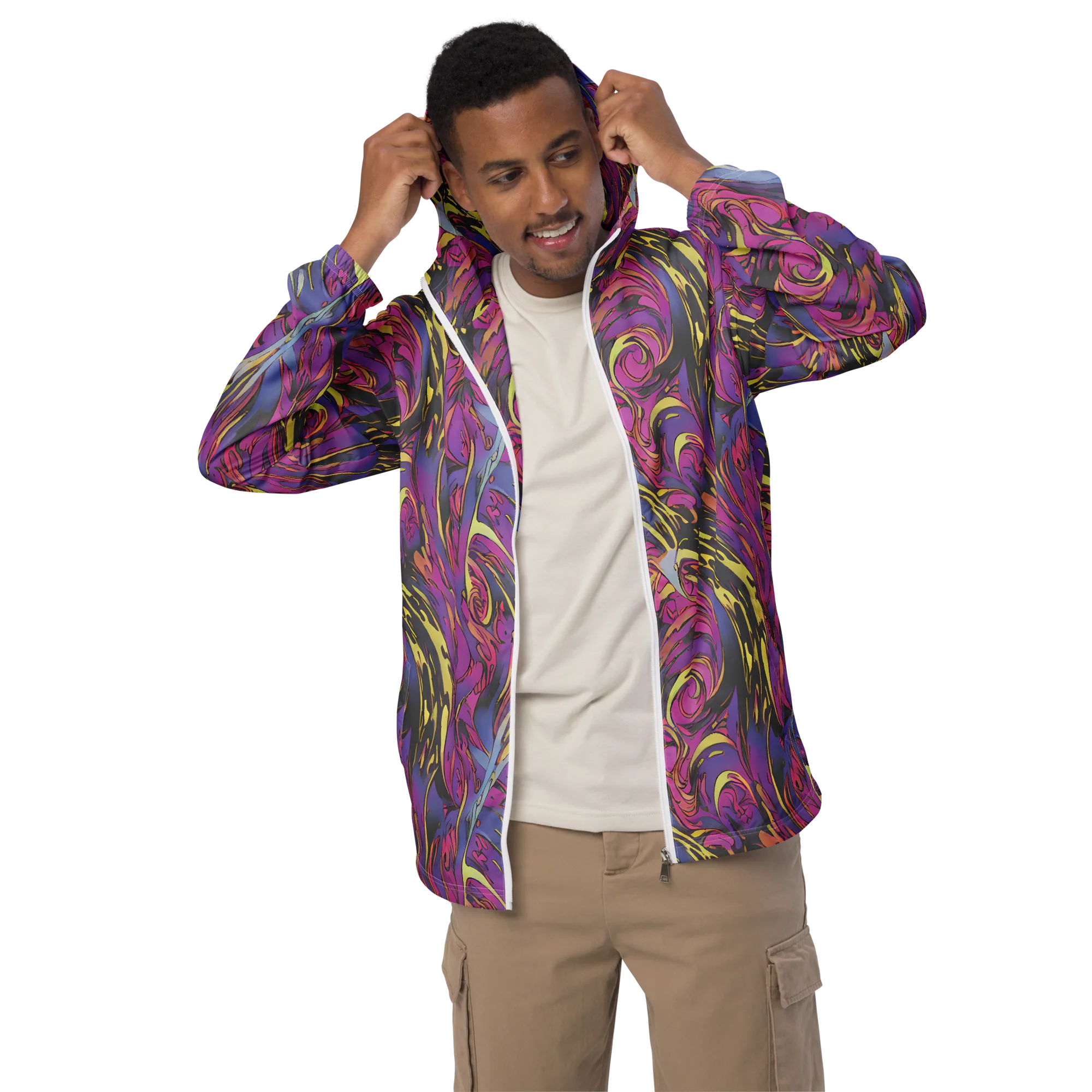 Psychedelic Surge on Men's Windbreaker — Front